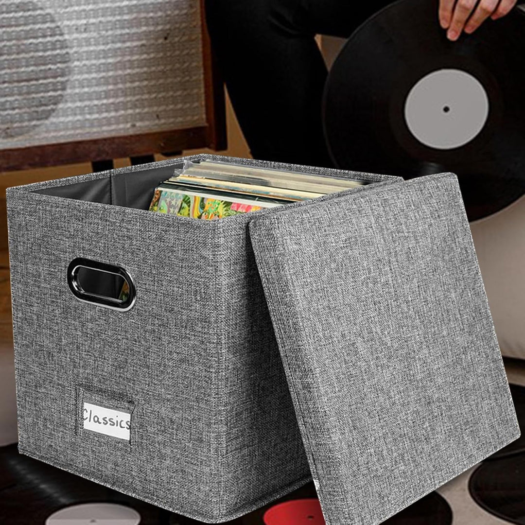 Schallplatten-Organizer-Aufbewahrung, dekorative Umzugsbox - Robuster tragbarer Schallplattenhalter