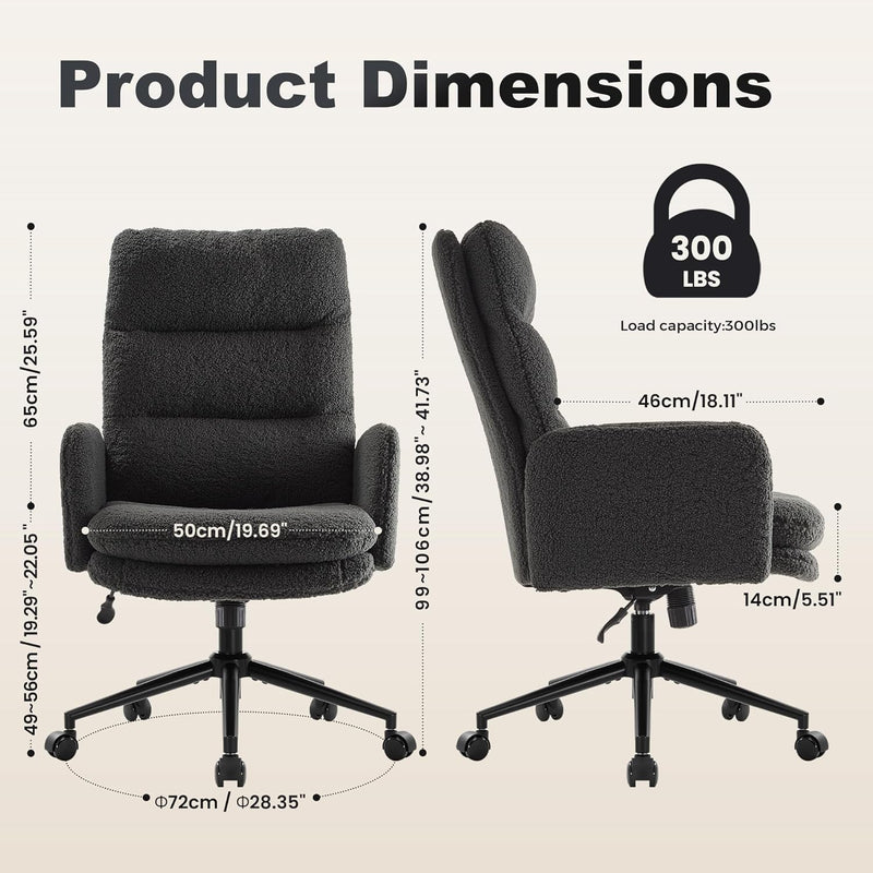 IWMH schminktisch Stuhl, schreibtischstuhl mit Rollen,bürostuhl ergonomisch mit armlehne,schminkstuh