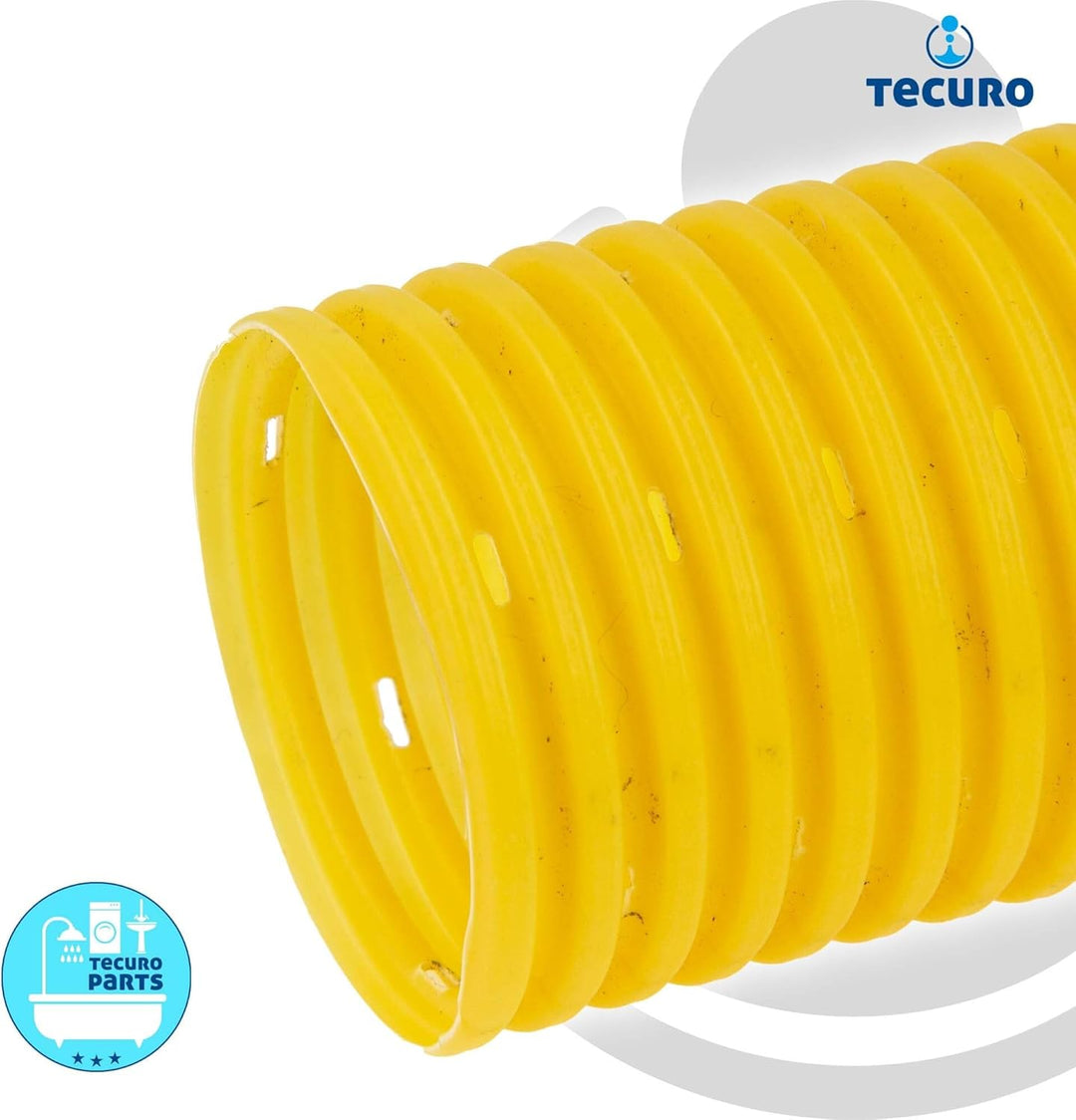 tecuro Drainagerohr flexibel 5 m - DN100 gewellt PVC-U, geschlitzt gelb, für Tiefbau, Garten und Lan