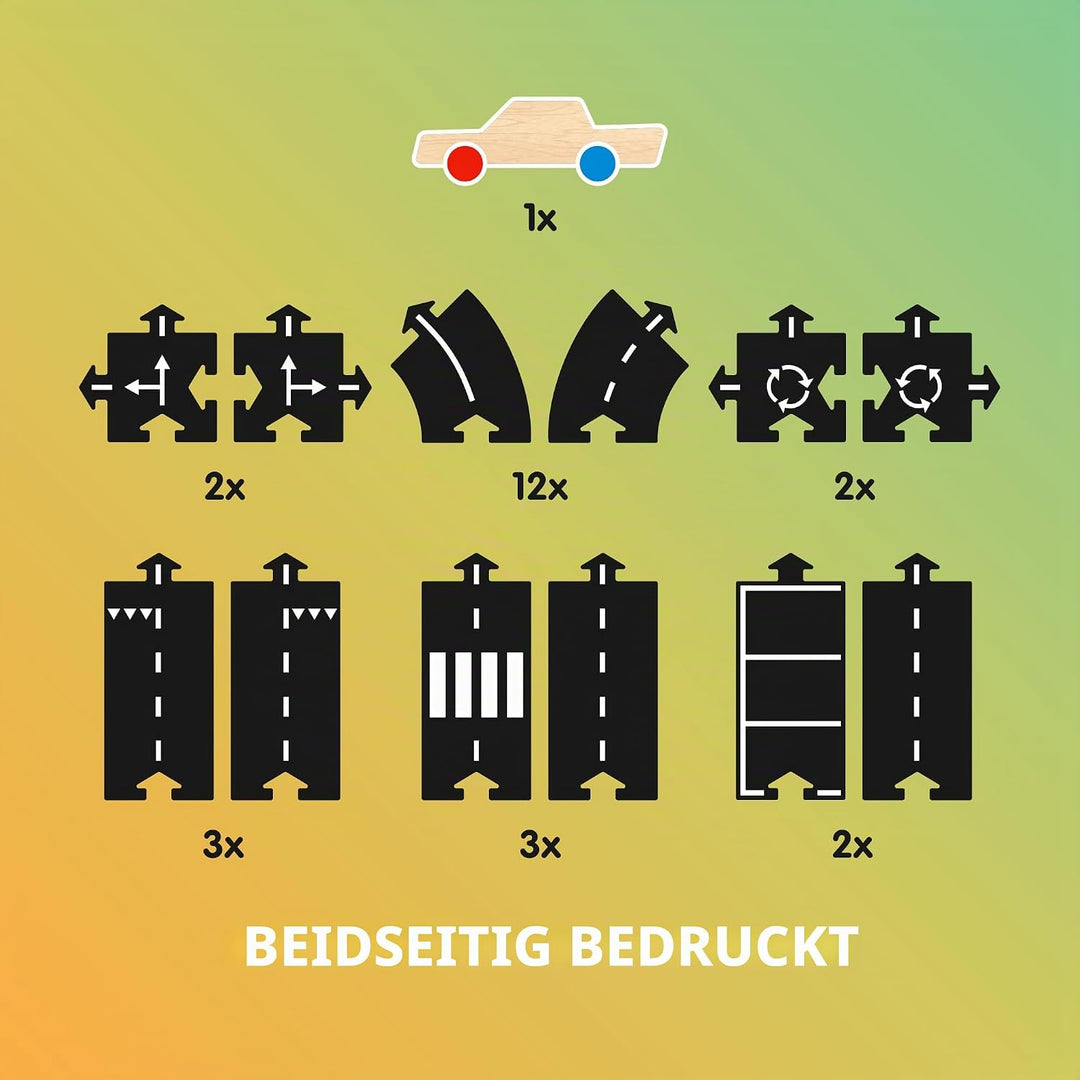 Waytoplay Highway - Die Flexible Spielzeugstrasse, 24 st. MIT Auto, Spielen Sie mit Ihren Autos drin