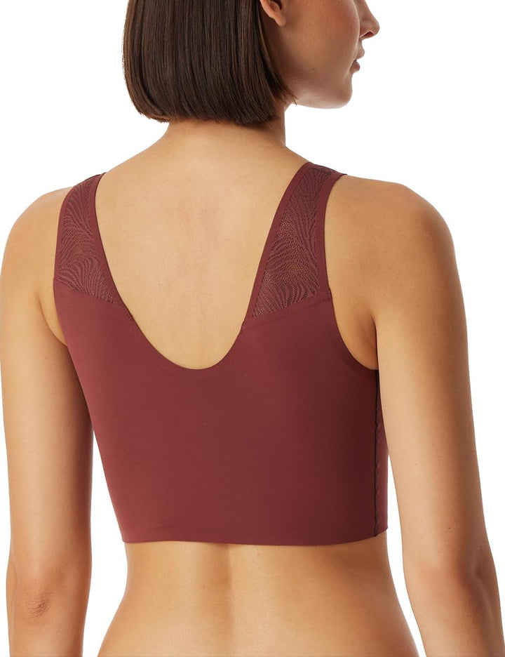 Schiesser Damen Nahtloses Bustier mit herausnehmbaren Pads - Invisible Soft 36 Burgund_183100, 36 Bu
