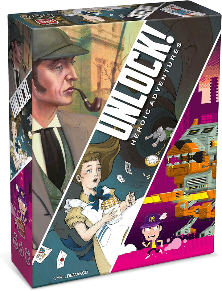 Asmodee Scunl05It Unlock Heroic Adventures Brettspiel Edition auf Italienisch, Mehrfarbig Entsperren