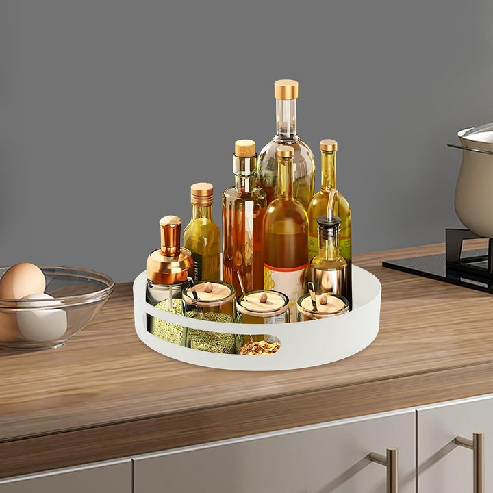 360°Drehbares Gewürzregal, Drehteller Organizer, aus Kohlenstoffstahl Lazy Susan Küchenregal Kücheno