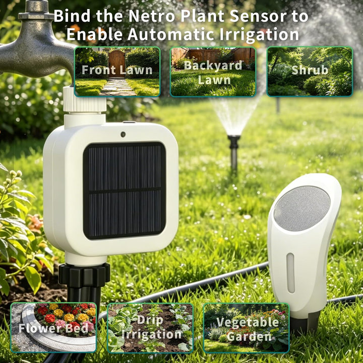 Netro Pixie Smart Schlauch-Wasserhahn-Timer, WLAN-Verbindung, solarbetrieben, wetterbewusst