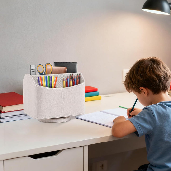 360-drehender Fernbedienungshalter, 5-Teile Nachttisch PU-Leder Multifunktionale Organizer Büro Schr
