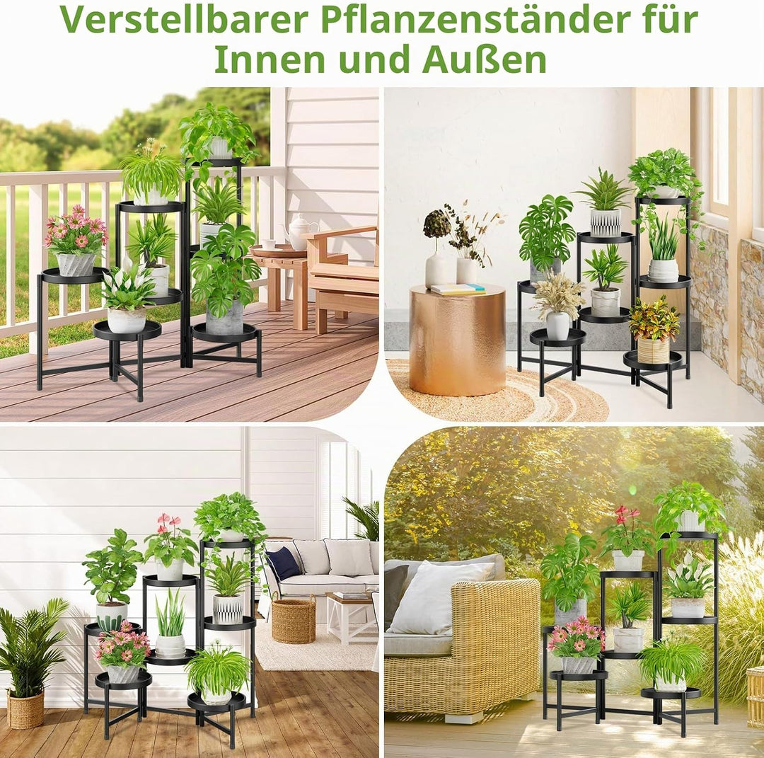 iDavosic.ly Pflanzenständer Metall Gross mit 7 Etagen, Blumenständer Pflanzenregal Blumenregal Indoo