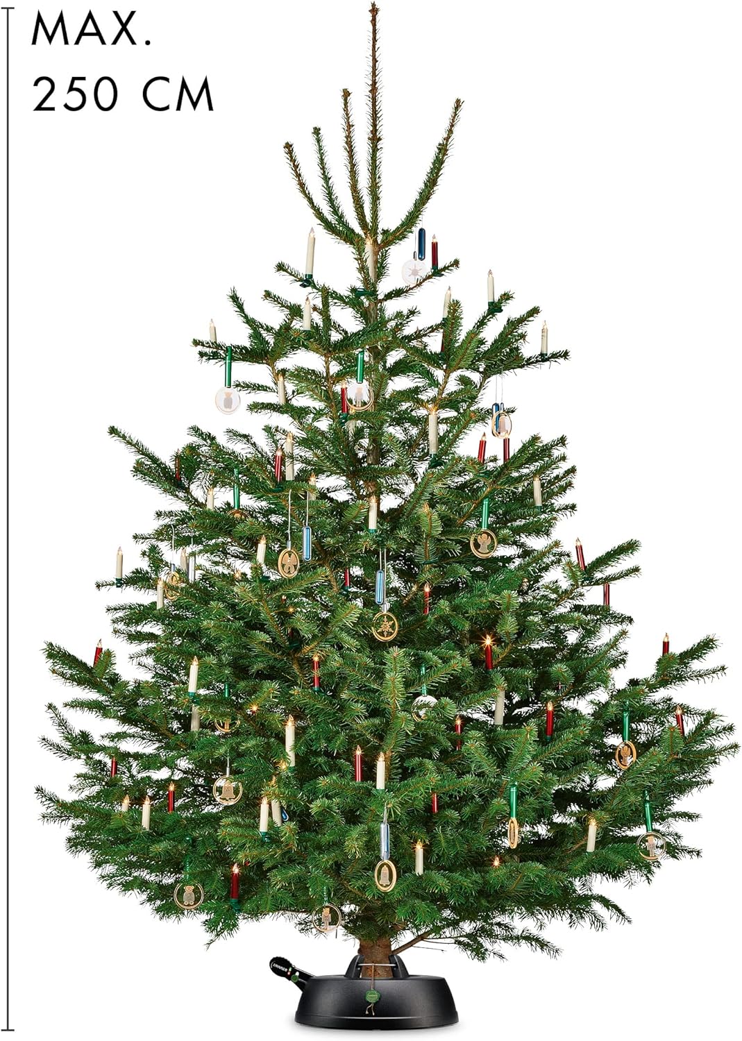 KRINNER Recycling Weihnachtsbaum Christbaumständer Green Line M Schwarz 36cm inkl. Fusspedal-und Ein