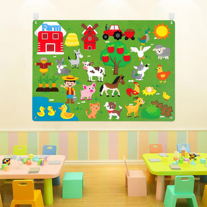 WATINC Montessori Spielzeug Lernspielzeug Kinderspielzeug Filz Farm Story Board Set Vorschule Nutzti
