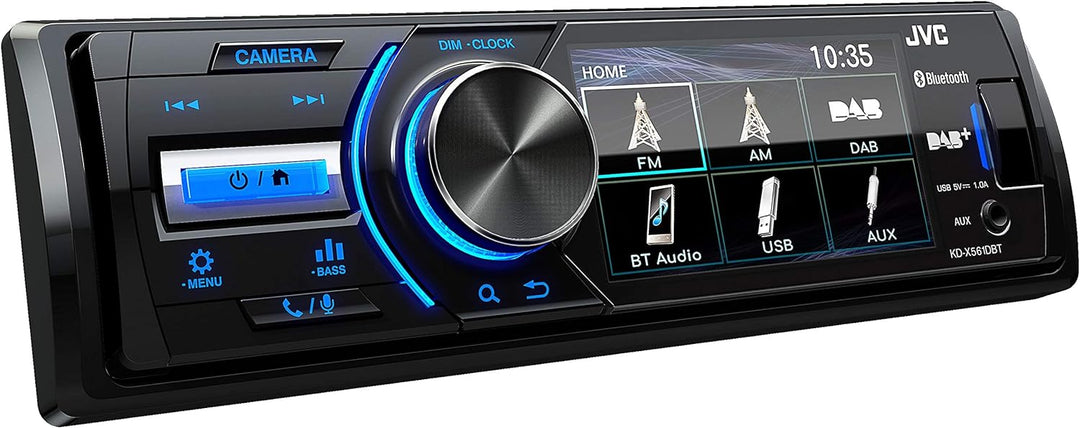 JVC KD-X561DBT USB-Autoradio mit DAB+, Bluetooth und 3" TFT-Farbdisplay (Rückfahrkameraeingang, AUX-