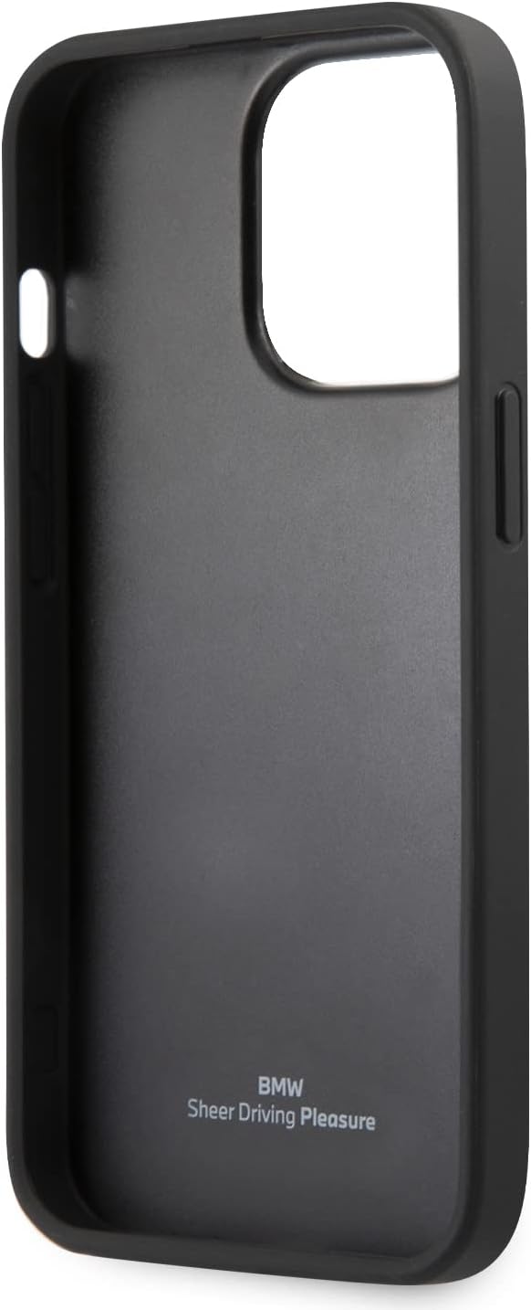 Etui BMW BMHCP14XSLLBK Hülle für iPhone 14 Pro Max 6,7" schwarz/Black Leather Stamp