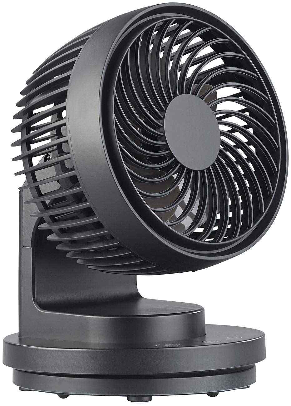 Sichler Haushaltsgeräte Ventilator Auto: USB-Tischventilator, 3 Stufen, Oszillation, bürstenloser Mo