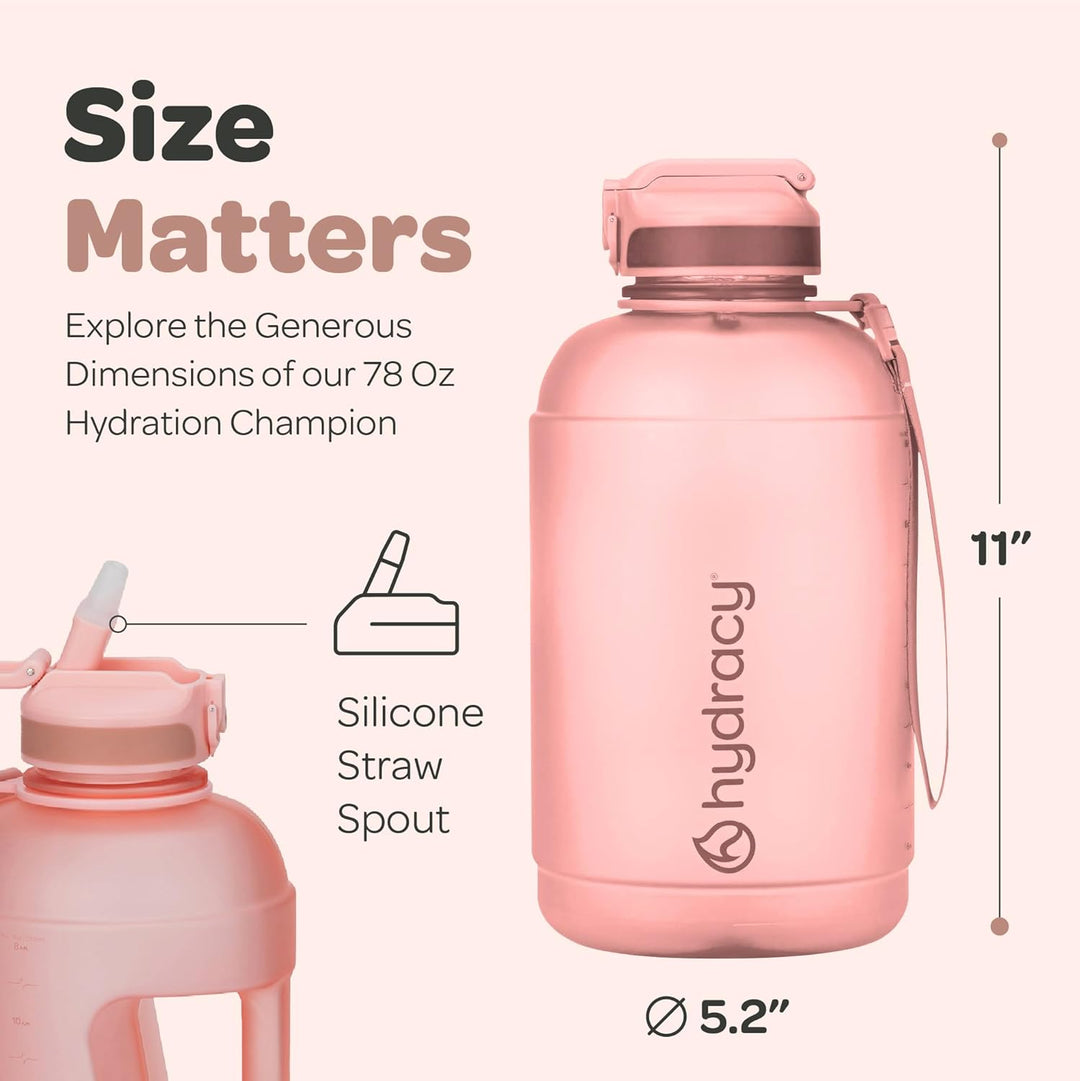 Hydracy Trinkflasche mit Hülle mit Taschen - 2,3L Trinkflasche mit Strohhalm und Henkel - Wasserflas