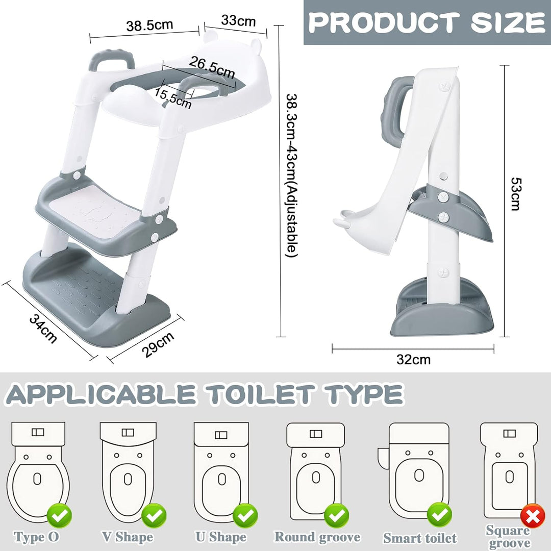 Toilettensitz Kinder Kinder WC,Toilettensitz für Kleinkinder mit Treppe,Toilettenaufsatz Kinder, Ver