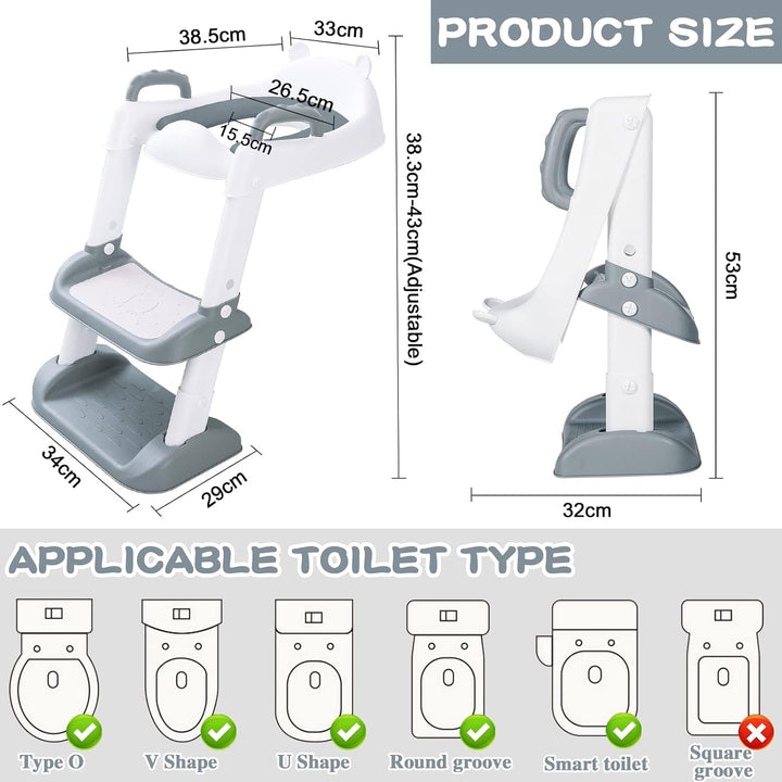 Toilettensitz Kinder Kinder WC,Toilettensitz für Kleinkinder mit Treppe,Toilettenaufsatz Kinder, Ver