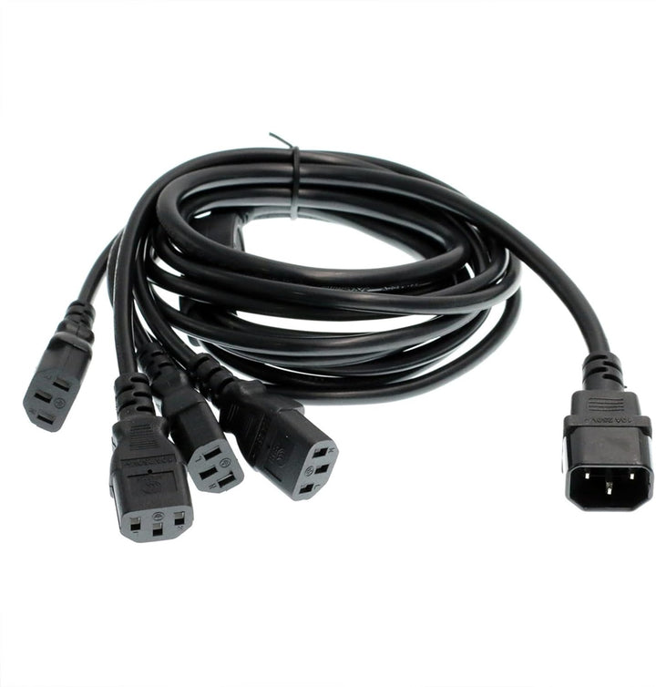 HT-Kabel UPS PDU Computer PC Stromverteilerkabel C14 bis 4 x C13 10A 250V Verlängerungskabel (1,8 m)