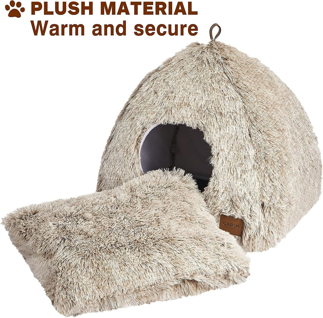 Katzenhöhle Katzenbett Katzenhaus Kuschelhöhle 40x40cm CATISM faltbar waschbar bequemer Katzenschlaf