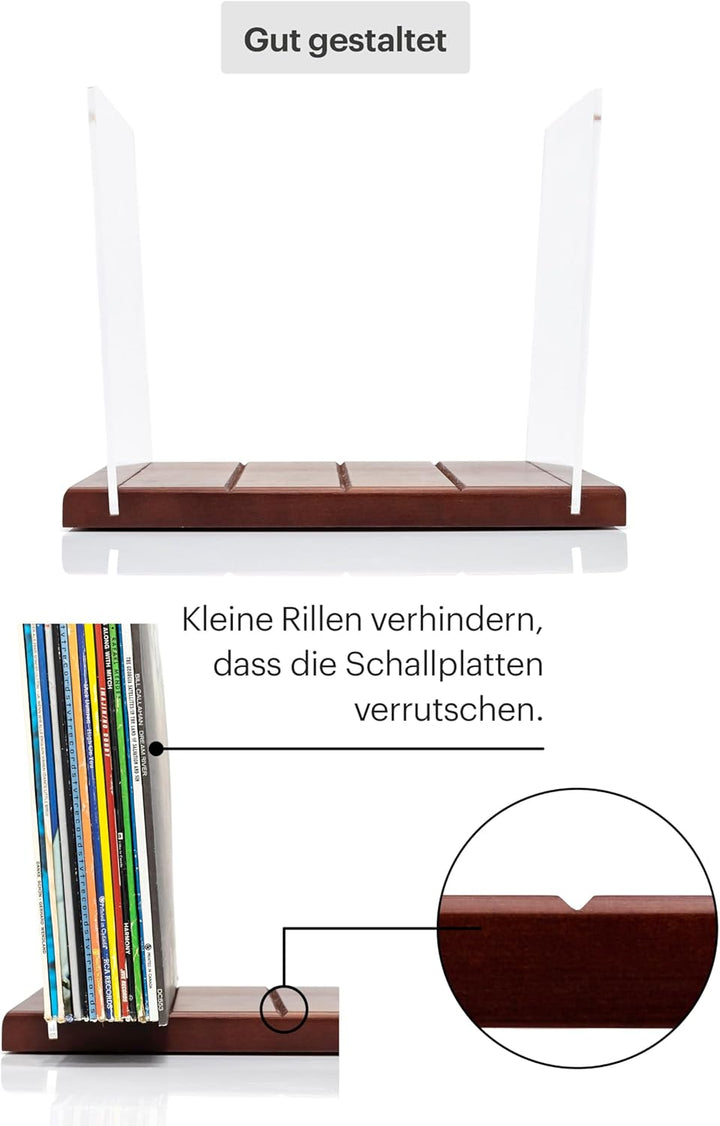 Schallplattenständer - Ein Plattenhalter im minimalistischen Design - 60 LP Kapazität - passt zu jed