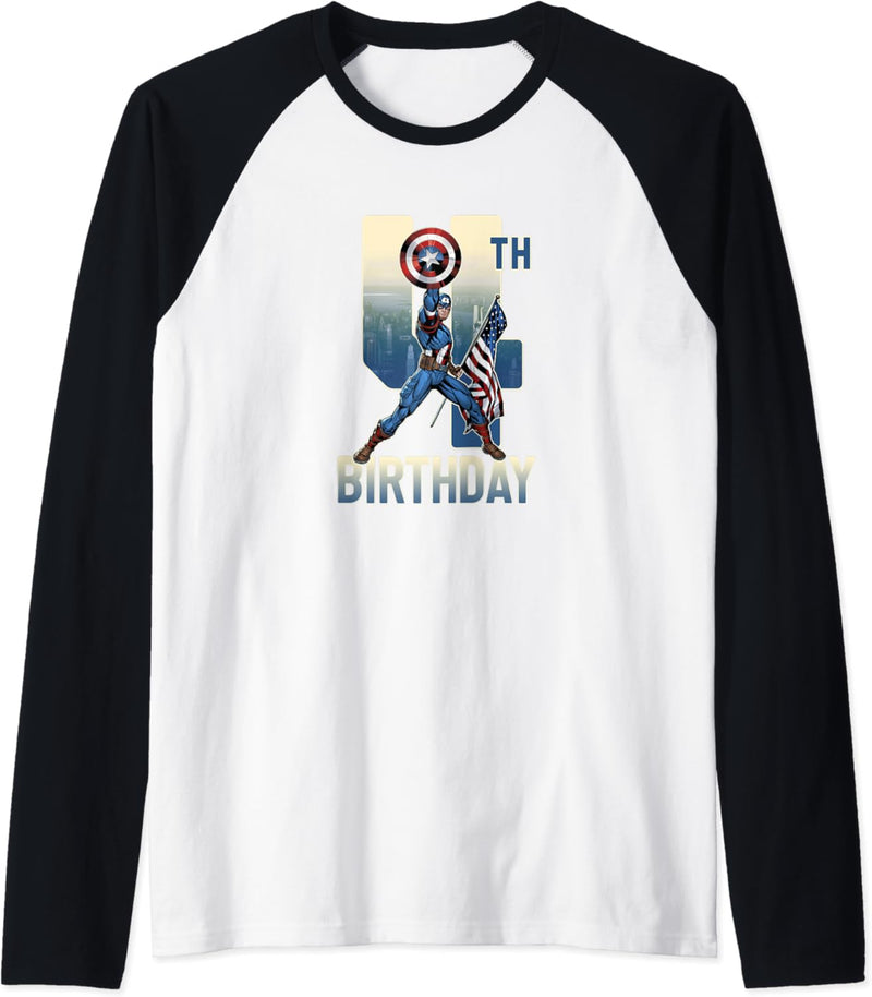 Marvel Captain America Happy 4th Birthday Raglan