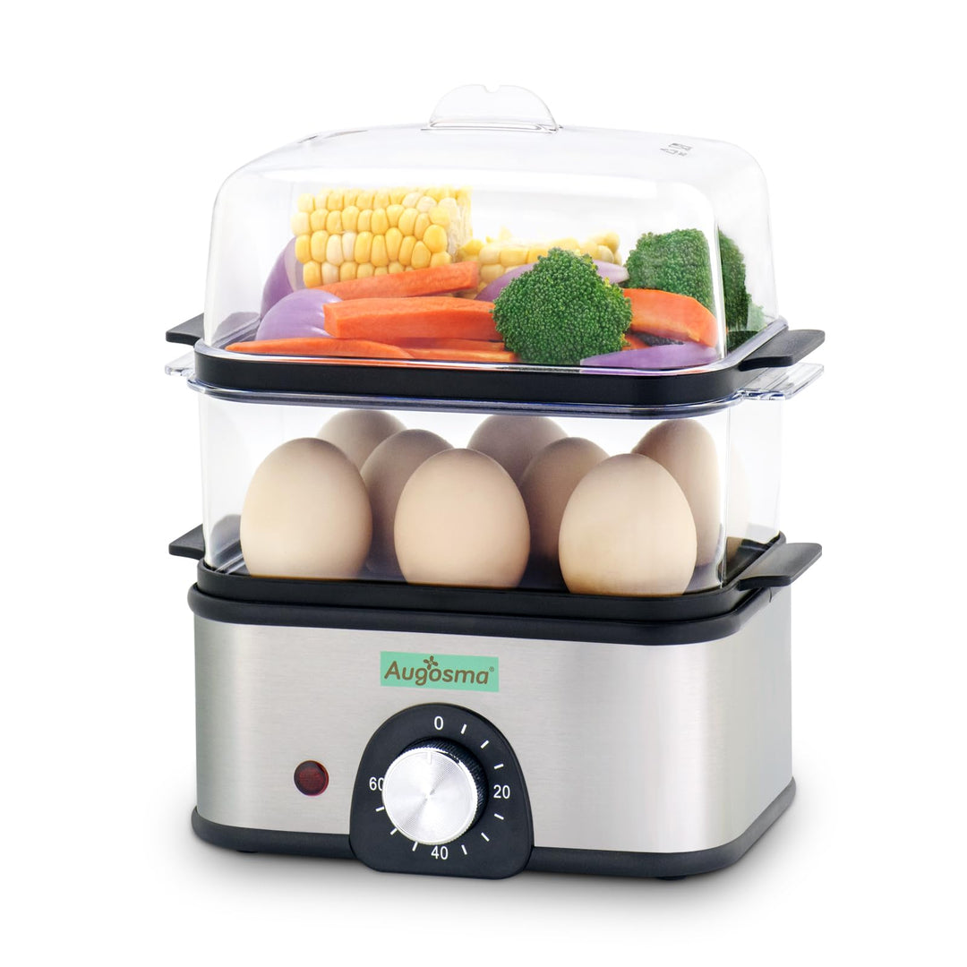 2 Etagen elektrischer Dampfgarer zum Kochen, Multi-Gemüse-Dampfgarer mit BPA-freien stapelbaren Körb