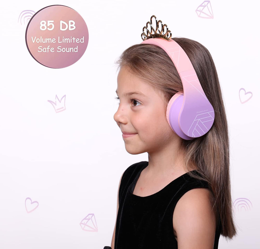 Kinder Kopfhörer, PowerLocus KinderKopfhörer Bluetooth mit 85dB Lautstärkebegrenzung, Faltbar mit Tr