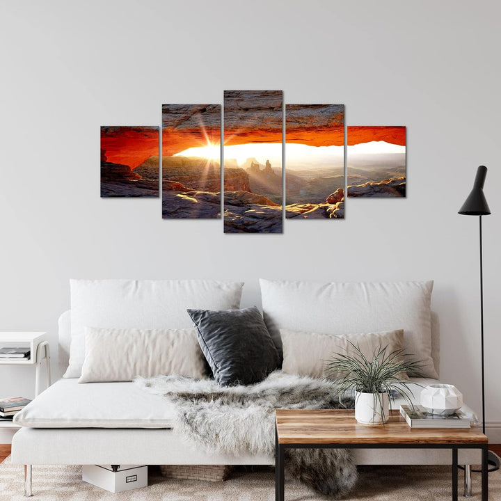 Runa Art Wandbilder Grand Canyon 5 Teilig Bild auf Vlies Leinwand Deko Wohnzimmer Schlafzimmer Lands