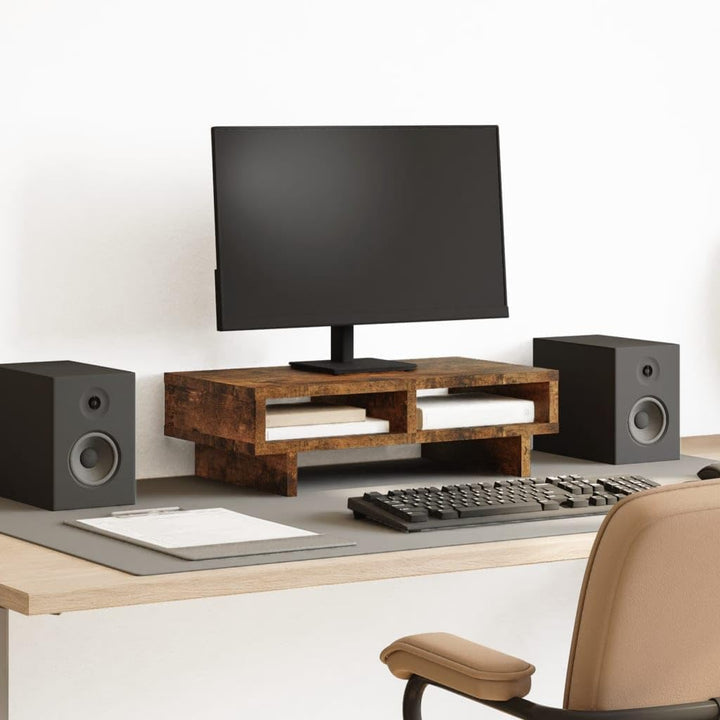 vidaXL Monitorständer Räuchereiche 50x27x15 cm Holzwerkstoff Räuchereiche 50 x 27 x 15 cm, Räucherei
