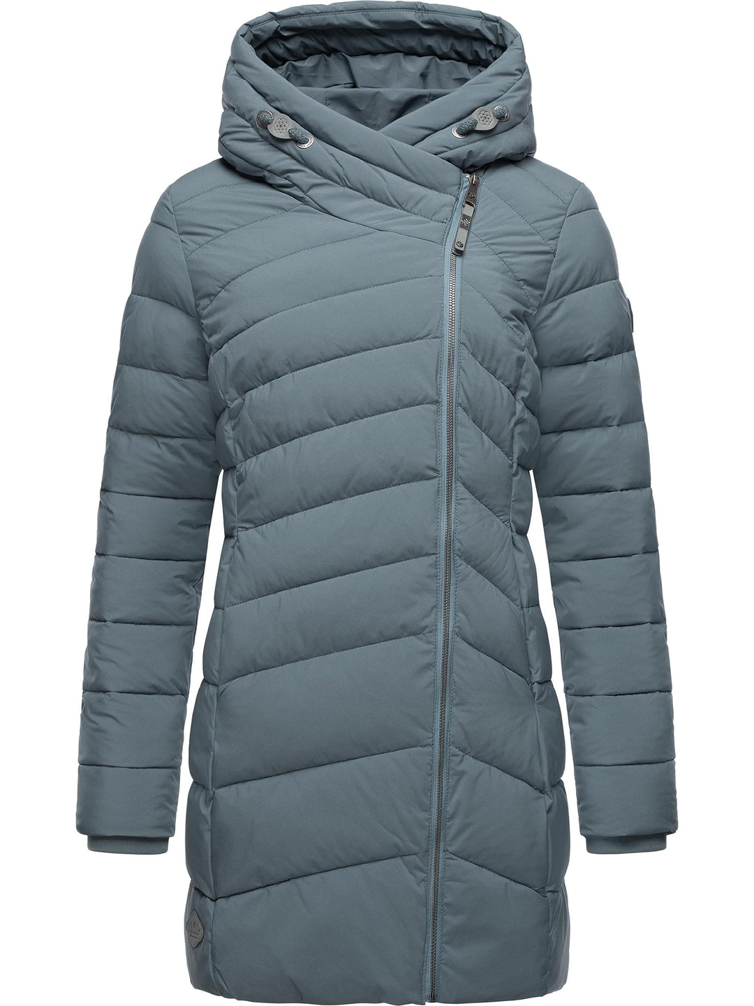 Ragwear Damen wasserdichter Regenmantel Wintermantel warm gefüttert Steppmantel lang mit Kapuze Teel