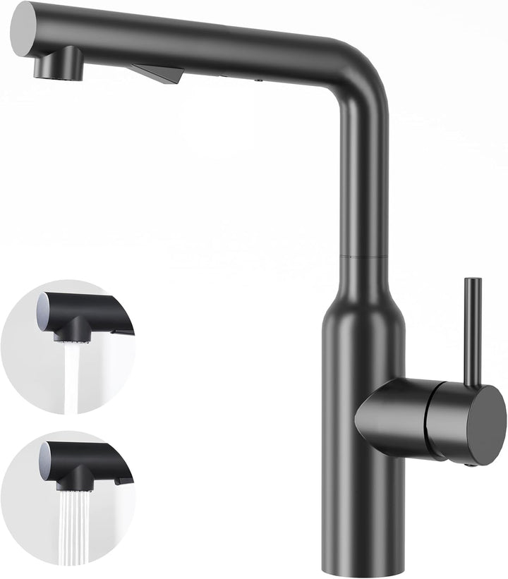 CREA Küchenarmatur ausziehbar, Einhebelmischer Armatur Wasserhahn Küche mit Brause, Spültischarmatur