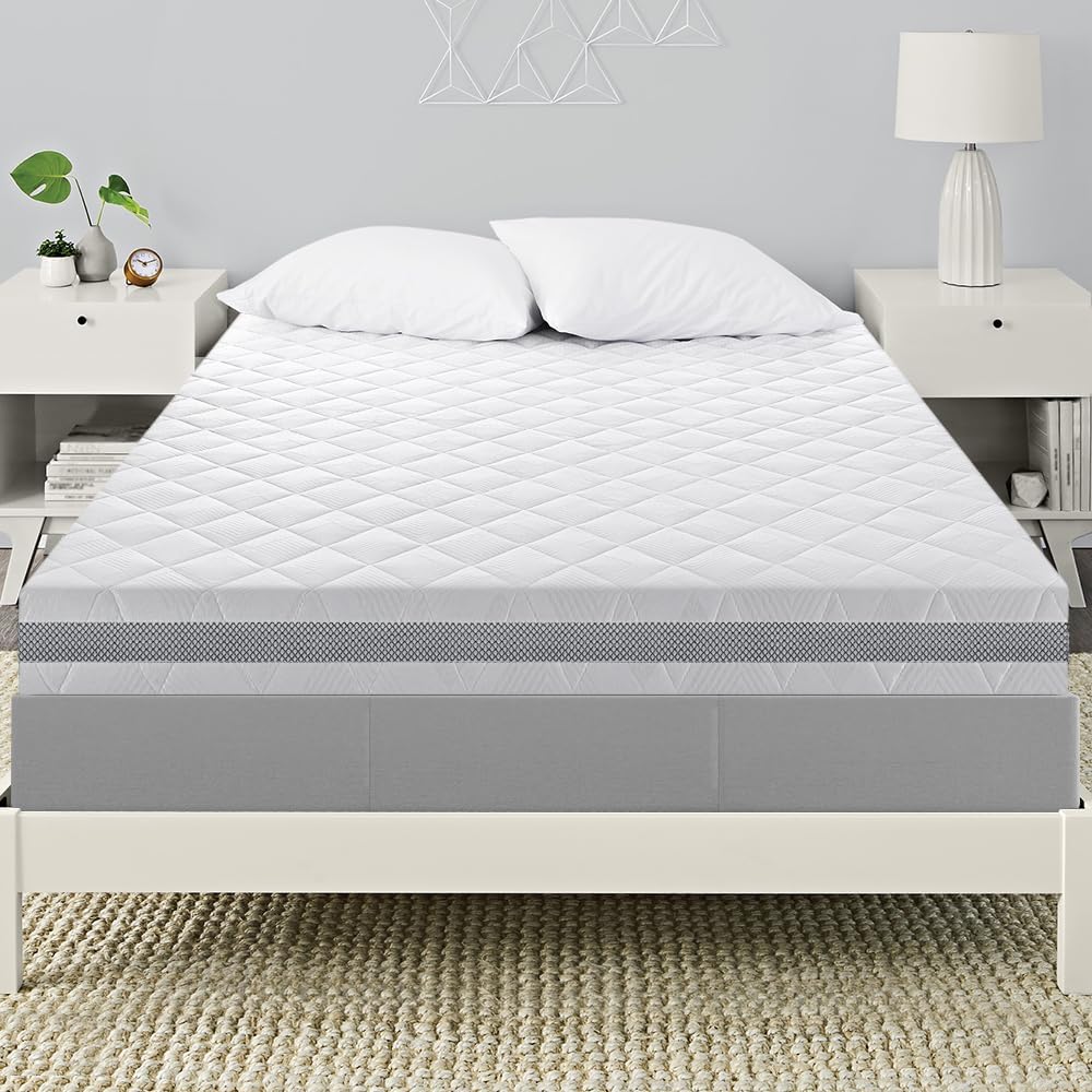 BedStory Gel Topper 90x200cm H3/H4 aus 10cm Höhe Kaltschaumkern, atmungsaktive 3D-Netz Bezug, Bequem