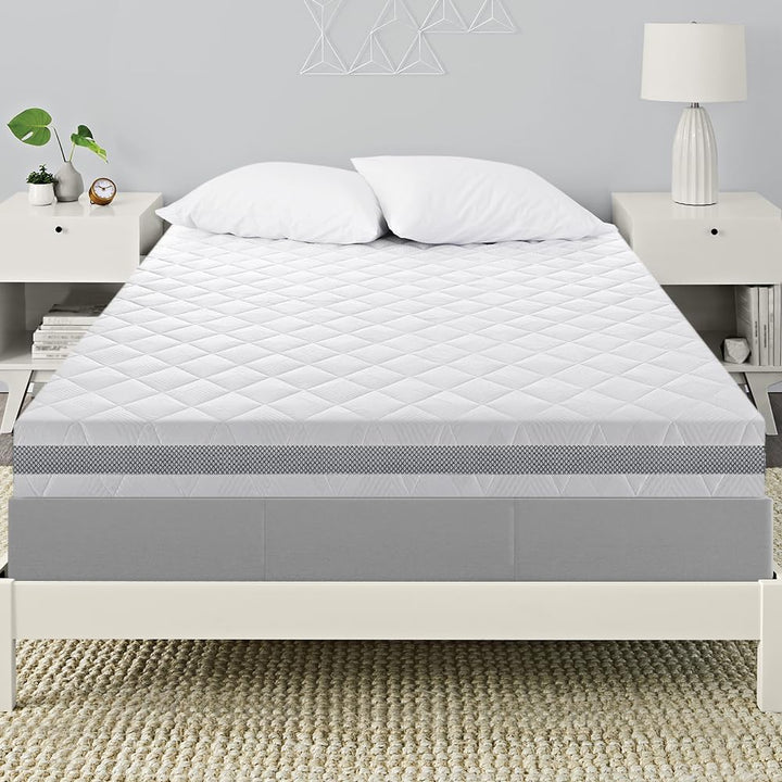 BedStory Gel Topper 90x200cm H3/H4 aus 10cm Höhe Kaltschaumkern, atmungsaktive 3D-Netz Bezug, Bequem
