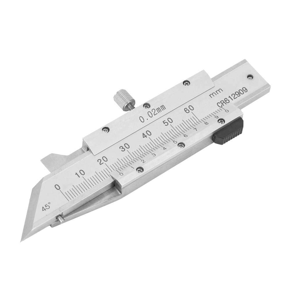 Fasenlehre, 0-50 mm Fasenmessschieber, Edelstahl Fasenlehre für die Mechanische Fertigung, Glasbearb