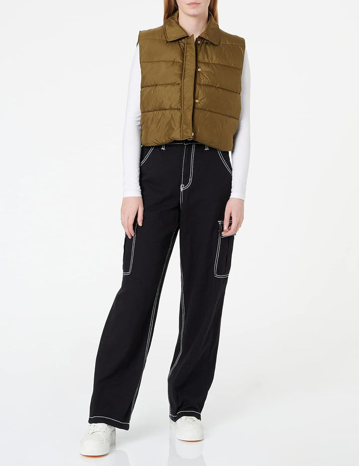 JJXX Damen Jxellinor Recycle Padded Vest Sn Weste S Dark Olive, S Dark Olive