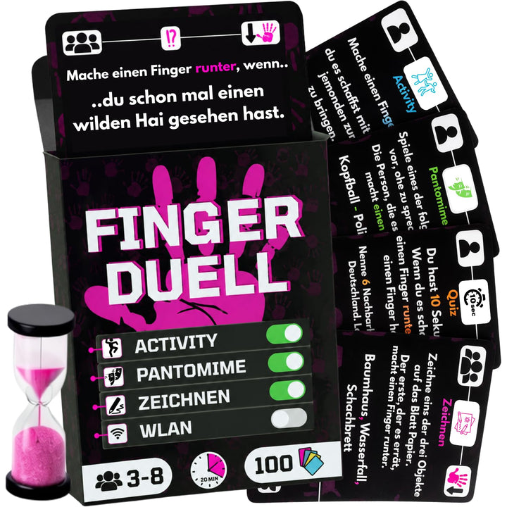 Das Fingerduell | Activity Zeichen Pantomime Quiz | Kartenspiel mit +170 Aufgaben | Interaktive Akti