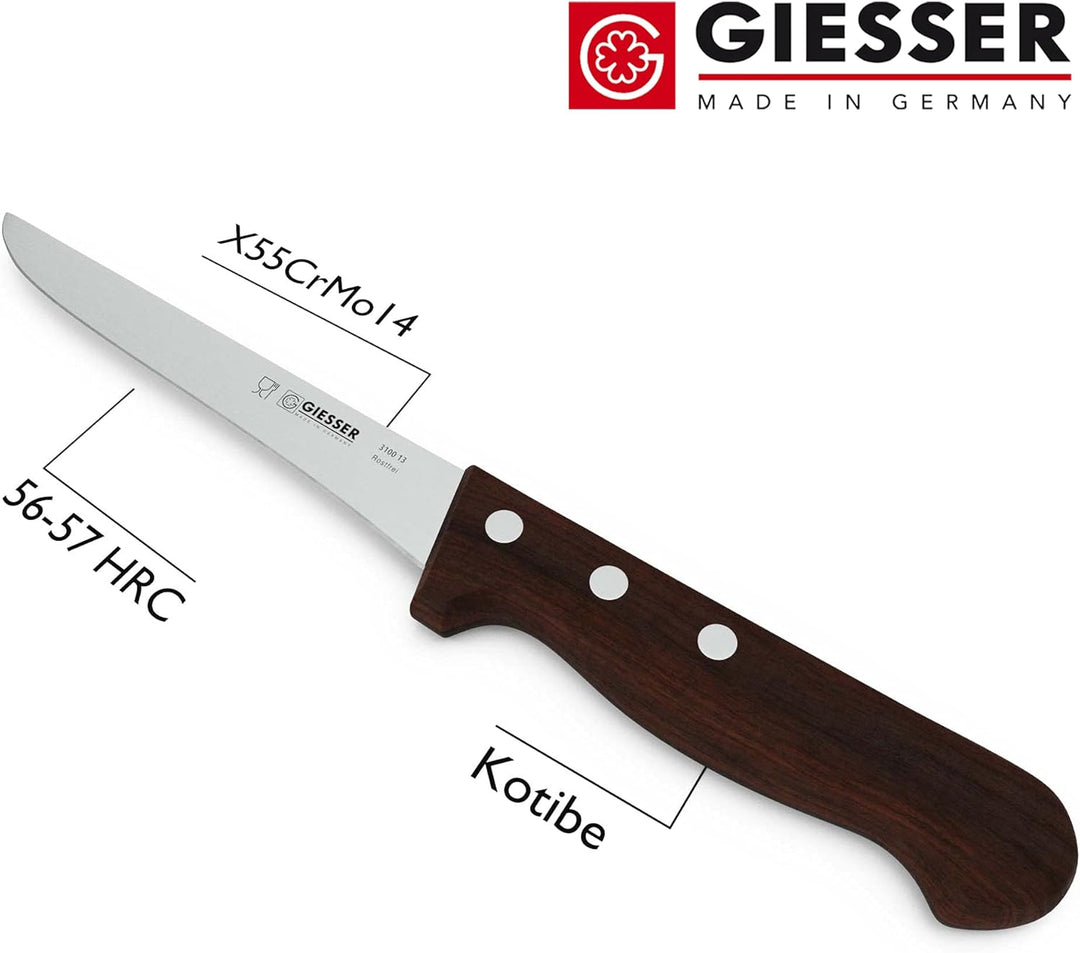 Giesser seit 1776 - Made in Germany - Ausbeinmesser mit Holzgriff rutschfest Kotibe, 13 cm, rostfrei