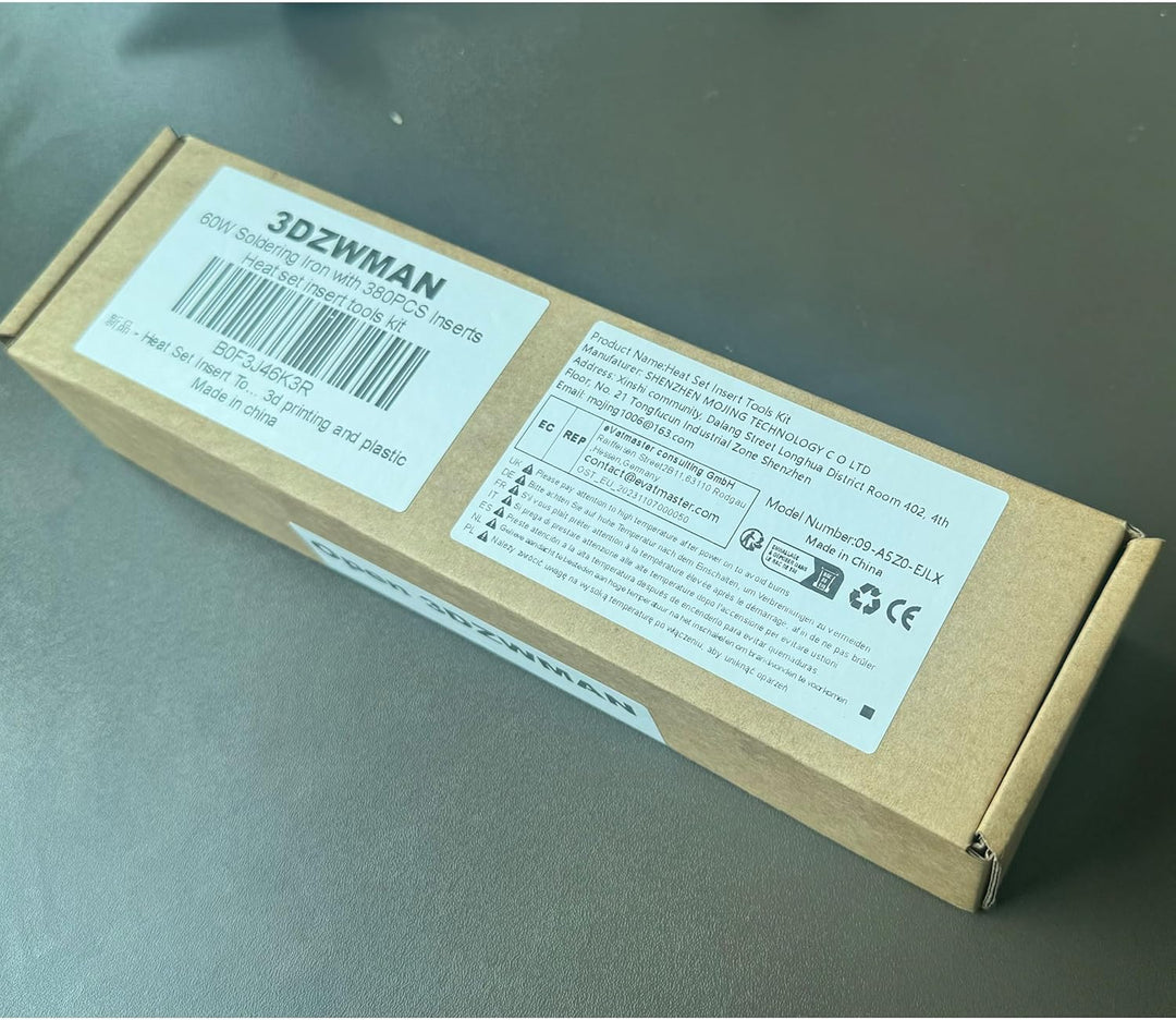 Heat Set Insert Tools Kit Brass Nuts 3D Printing 60W Digital Soldering Iron and 380pcs Kit Threaded