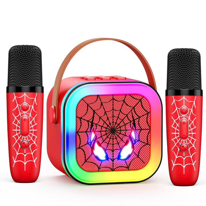Braxel Karaoke Maschine Kinder, Spider Spielzeug ab 3-12 Jahre Junge Mikrofon Kinder Weihnachten Ges