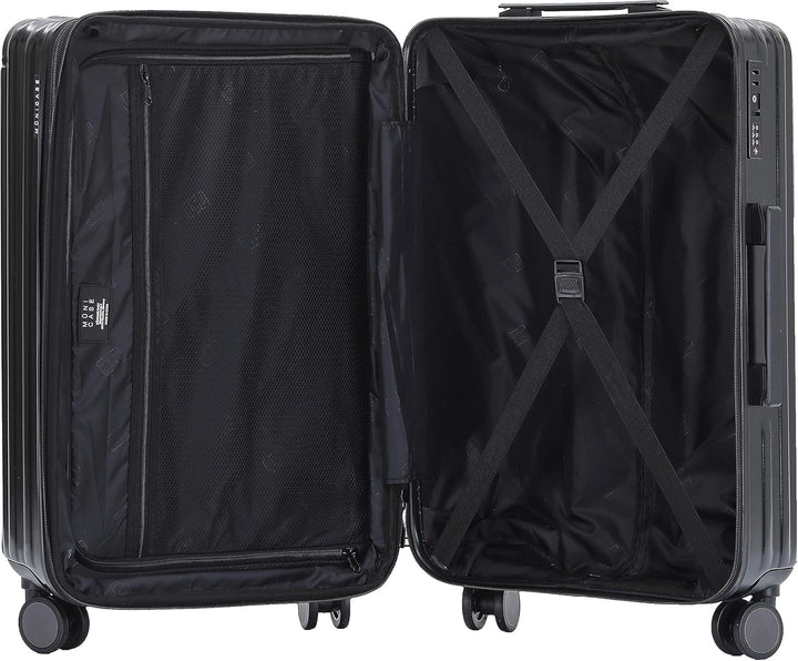 M816 TSA-Schloss, Teleskopgriff, Reisekoffer mit 4 Rollen, Hartschale (Schwarz, Kleiner Koffer) Schw