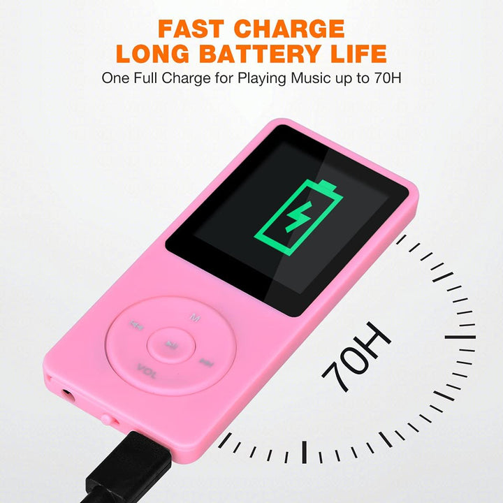 MP3/MP4 Player, Lychee Upgrade, 8 GB Digitaler Musik-Player, Tragbarer HiFi-Sound Mit Video/Sprachau