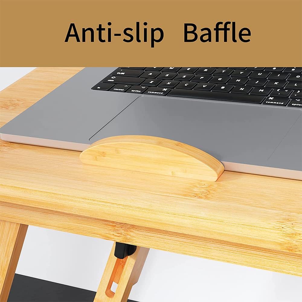 HUOLE Laptoptisch Notebooktisch Höhenverstellbar mit Schublade Belüftet Neigbar Faltbar Laptopstände