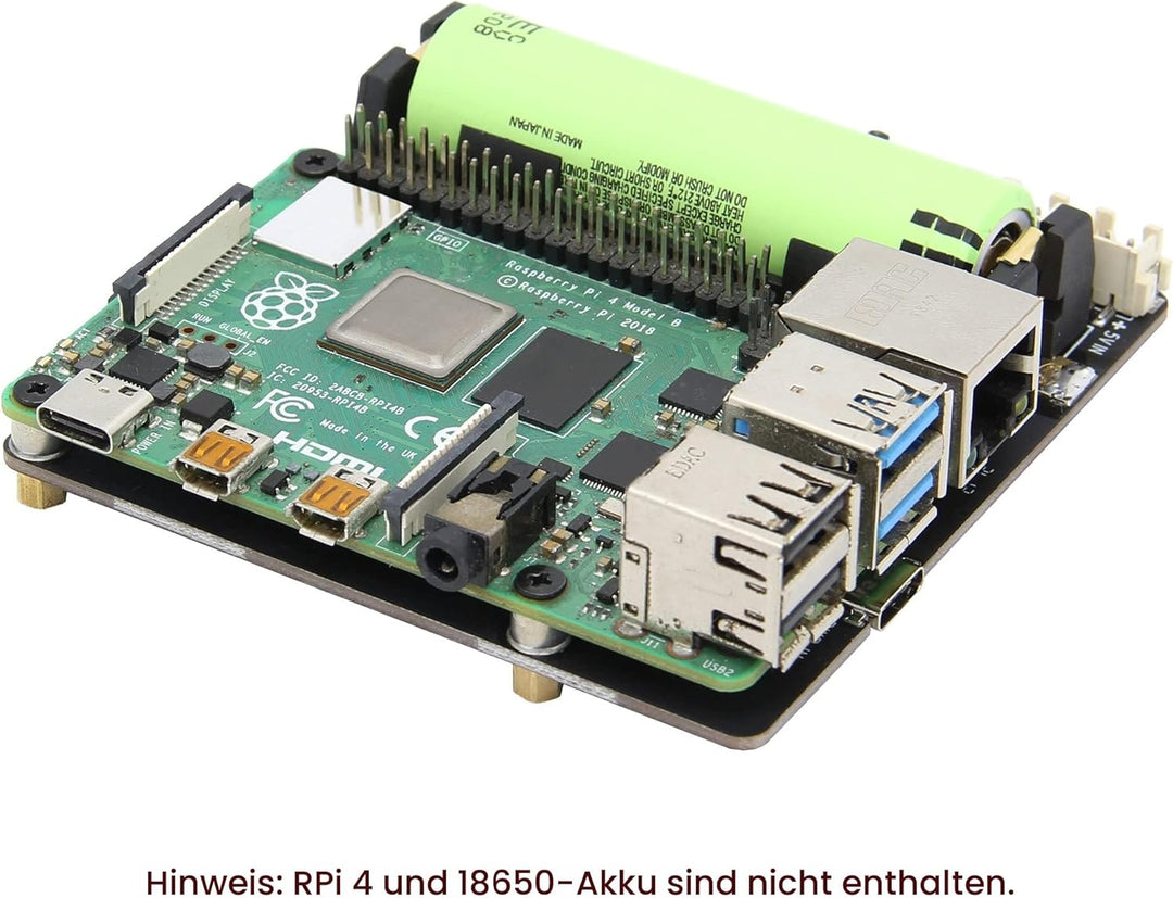 Geekworm Raspberry Pi 4 UPS X703, Ultra-compact 18650 UPS Shield with Auto Power On for Raspberry Pi