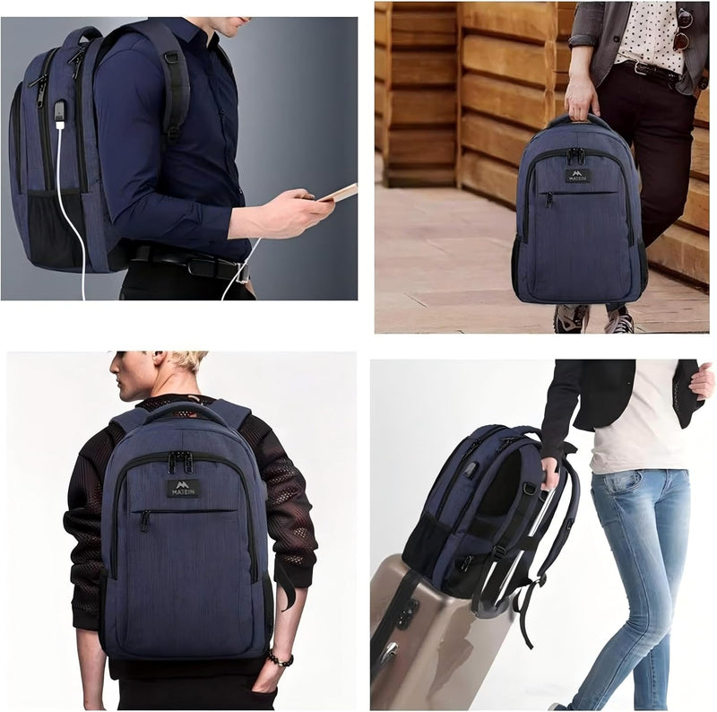 MATEIN Rucksack Herren Grosse 17,3 Zoll, Computer Arbeitsrucksack mit Laptopfach USB-Ladeanschluss S