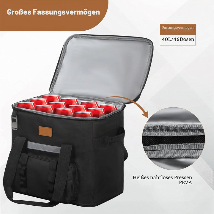 REDCAMP 40L Kühltasche, Grosse Thermotasche Lunchtasche mit Fronttasche Flaschenöffner, XL wasserdic