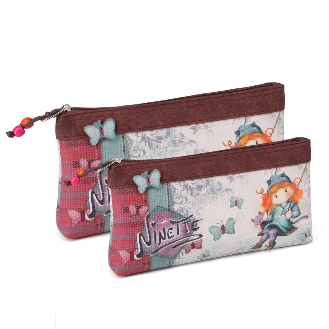 Forever Ninette Swing-Set von Zwei Kosmetiktaschen, Mehrfarbig