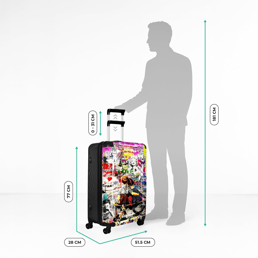 Koffer XL Gross 77x51.5x28 cm Reisekoffer mit Rollen Leicht Trolley grosser Hartschalenkoffer Rollko