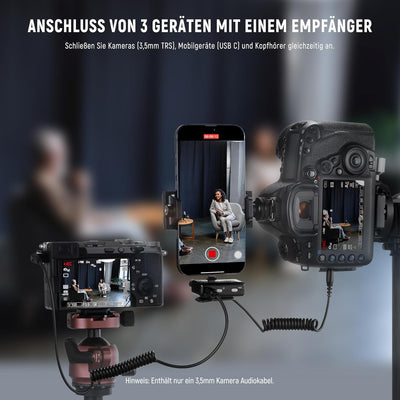 NEEWER CM28 Kabelloses Lavalier Mikrofonsystem mit Ladeetui, 1 klick Rauschunterdrückung, 4GB Speich