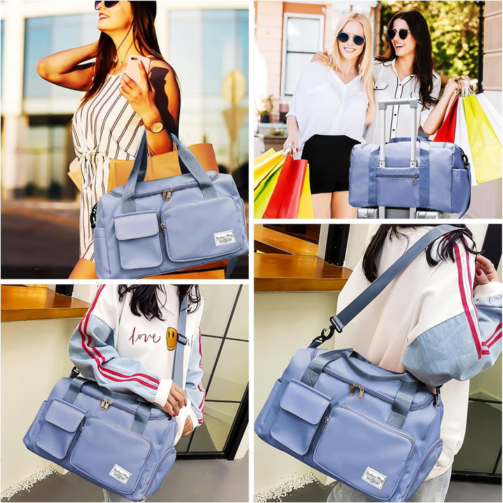 Sporttasche Herren Reisetasche mit Schuhfach und Nassfach Gross Gym Bag Faltbar Schwimmtasche Wasser