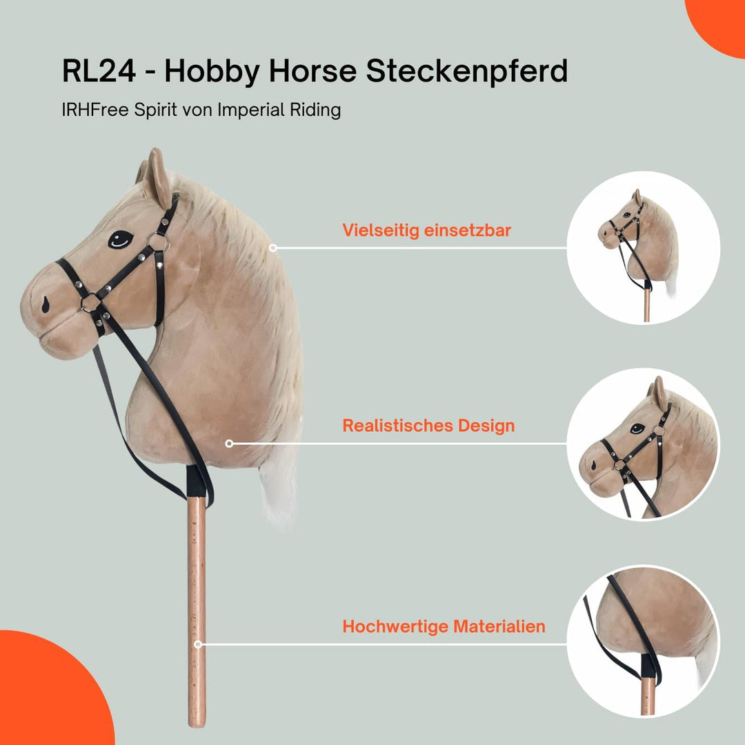 RL24 - Hobby Horse Pferde IRHFree Spirit von Imperial Riding – Steckenpferd – Spielpferd aus Plüsch