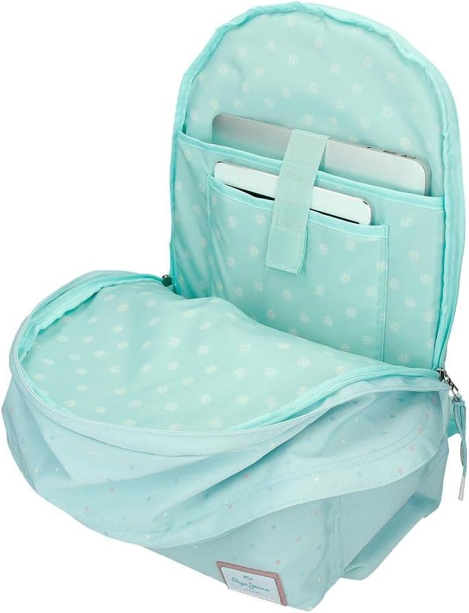 Pepe Jeans Nerea Rucksack mit Zwei Fächern Blau 30x40x13 cm Polyester 15,6L, Rucksack