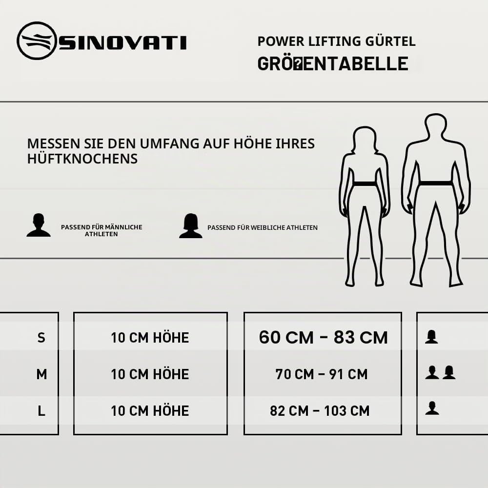 SINOVATI Premium Gewichthebergürtel KDK Gürtel aus Rindsleder mit Schnalle, Weightlifting Lever Belt