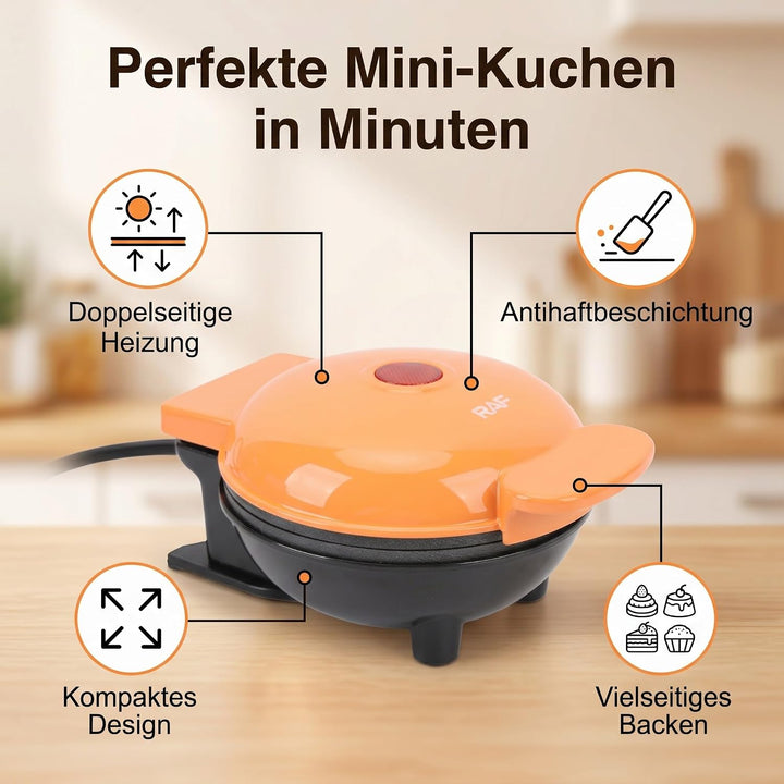 Alomejor Cake Maker 350 W Doppelseitige Heizung Antihaft-Mini-Kuchenmaschine – Kompaktes Design für